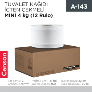 İÇTEN ÇEKMELİ TUVALET KAĞIDI  MİNİ 12 Lİ (4 KG) TAMİ (7450)