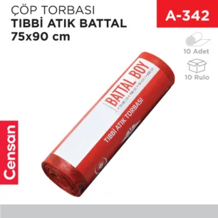 ÇÖP TORBASI TIBBİ ATIK BATTAL 630 GR 10LU (75*90 CM)