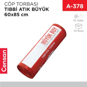 ÇÖP TORBASI TIBBİ ATIK BÜYÜK 470 GR 10LU (60*85 CM)