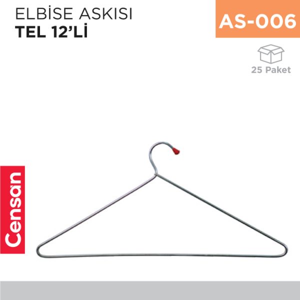 ELBİSE ASKISI TEL 12Lİ