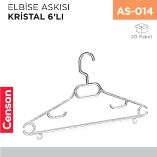 ELBİSE ASKISI KRİSTAL ORKİDE 6LI