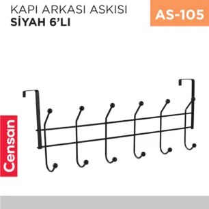KAPI ARKASI ASKISI SİYAH 6LI