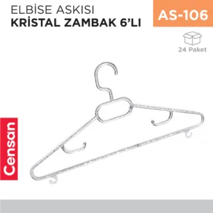 ELBİSE ASKISI KRİSTAL 6LI (ZP114)