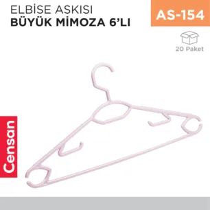 ELBİSE ASKISI BÜYÜK MİMOZA 6LI (TP 126)