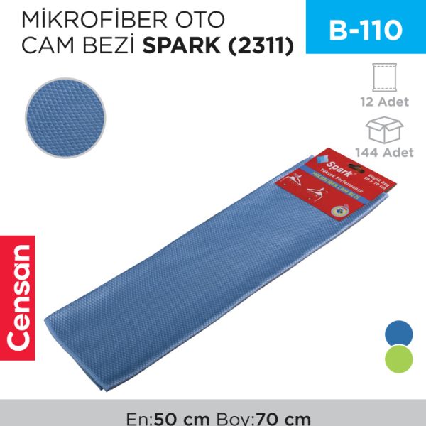 MİKROFİBER OTO CAM BEZİ SPARK 50*70 CM (2311)