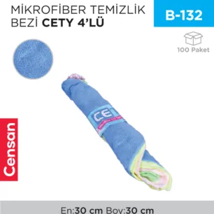 MİKROFİBER TEMİZLİK BEZİ CETY 4 LÜ (LINEX)(RND01)