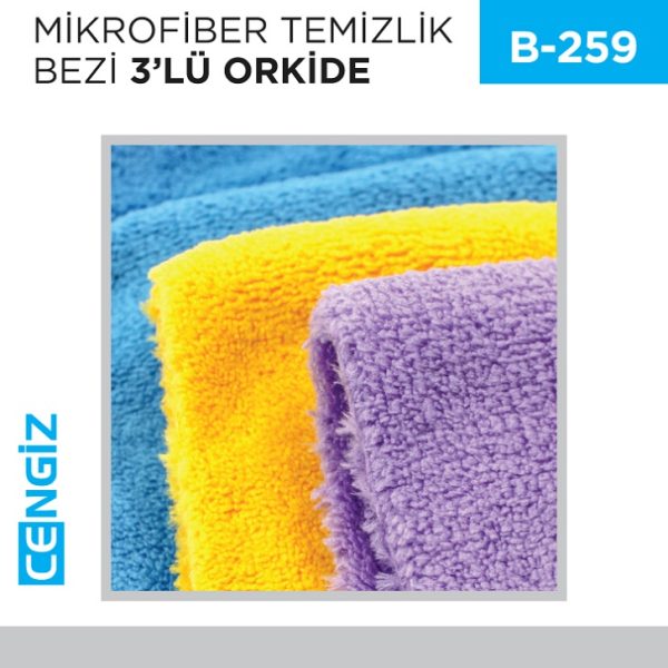 MİKROFİBER TEMİZLİK BEZİ 3LÜ ORKİDE (30*40 CM)(A07-4030-250)