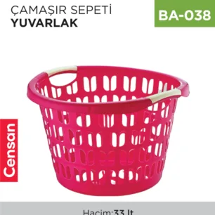 ÇAMAŞIR SEPETİ YUVARLAK (33 LT) (E-292)