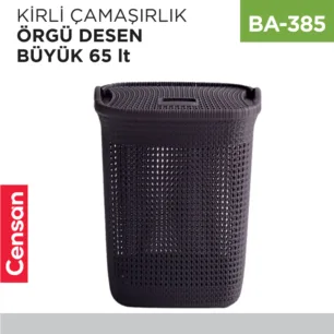 KİRLİ ÇAMAŞIRLIK ÖRGÜ DESEN BÜYÜK 65 LT (8003)