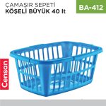 ÇAMAŞIR SEPETİ KÖŞELİ BÜYÜK (40 LT) (E-297)