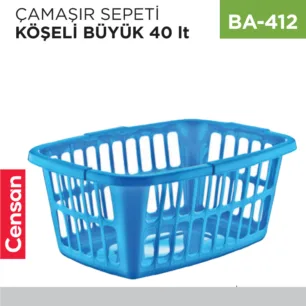 ÇAMAŞIR SEPETİ KÖŞELİ BÜYÜK (40 LT) (E-297)