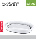 ÇAMAŞIR SEPETİ KATLANIR PLASTART 40 LT (LA550)