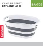 ÇAMAŞIR SEPETİ KATLANIR PLASTART 40 LT (LA550)