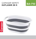 ÇAMAŞIR SEPETİ KATLANIR PLASTART 26 LT (LA555)
