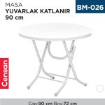 MASA KATLANIR METAL AYAK 90 CM (YUVARLAK (2552)