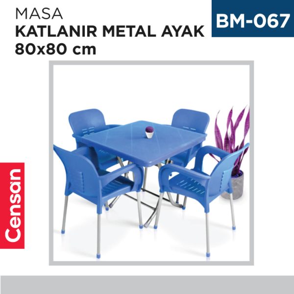 MASA KATLANIR METAL AYAK 80 CM*80 CM RENKLİ
