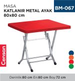 MASA KATLANIR METAL AYAK 80 CM*80 CM RENKLİ