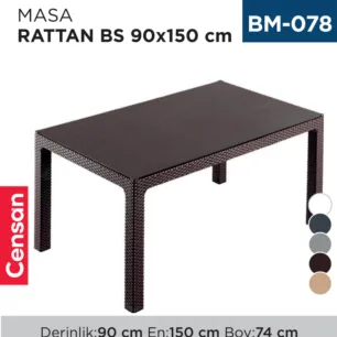 MASA RATTAN 90 CM*150 CM BS