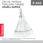 ÇİM VE YAPRAK TOPLAMA TIRMIĞI AYARLI SAPSIZ