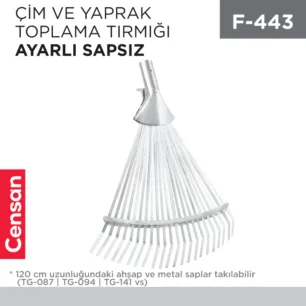 ÇİM VE YAPRAK TOPLAMA TIRMIĞI AYARLI SAPSIZ