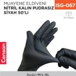 MUAYENE ELDİVENİ NİTRİL KALIN SİYAH 50Lİ