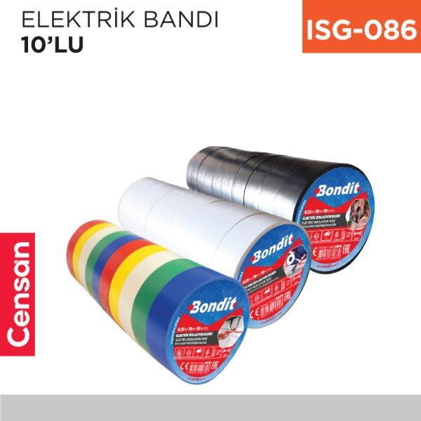 İZOLE ELEKTRİK BANDI RENKLİ 10LU (AB192)