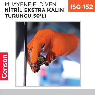 MUAYENE ELDİVENİ NİTRİL EKSTRA KALIN TURUNCU 50Lİ