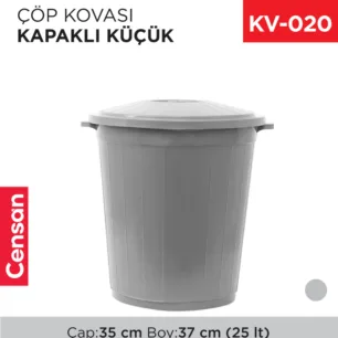 KÜÇÜK ÇÖP KOVASI KAPAKLI 25 LT (UP 108)
