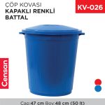 BATTAL ÇÖP KOVASI KAPAKLI RENKLİ 50 LT (UP 104)(AFORM)