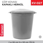 HERKÜL ÇÖP KOVASI KAPAKLI 70 LT (UP 106)(AFORM)