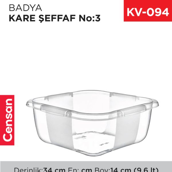 BADYA KARE ŞEFFAF NO:3 (9.6 LT) (E-166)