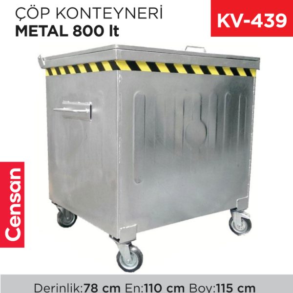ÇÖP KONTEYNERİ METAL 800 LT