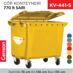 ÇÖP KONTEYNERİ 770 LT SARI