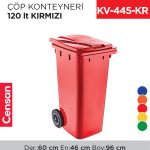 ÇÖP KONTEYNERİ 120 LT KIRMIZI (6505)