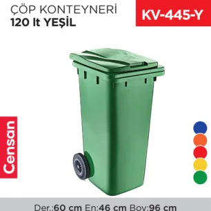 ÇÖP KONTEYNERİ 120 LT YEŞİL (6505)