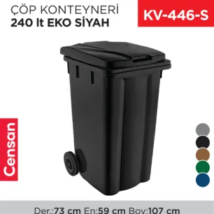 ÇÖP KONTEYNERİ 240 LT EKO SİYAH (6511)