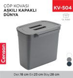 ASKILI KAPAKLI ÇÖP KOVASI DÜNYA (07110)