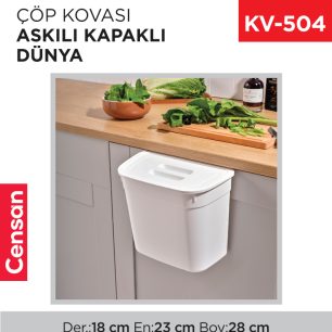 ASKILI KAPAKLI ÇÖP KOVASI DÜNYA (07110)