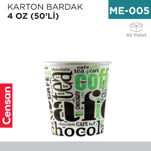 KARTON BARDAK 4 OZ (50Lİ)