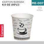 KARTON BARDAK 6.5 OZ (50Lİ)