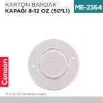 KARTON BARDAK 8 OZ KAPAĞI 100 LÜ