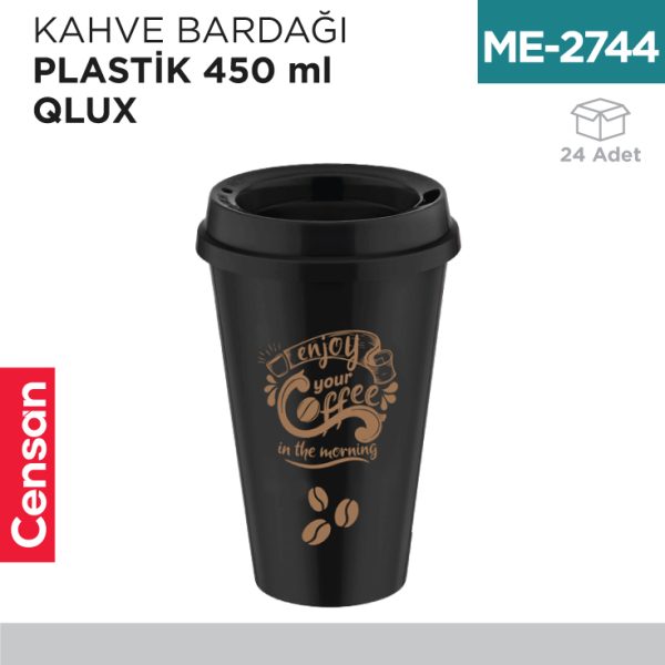 KAHVE BARDAĞI PLASTİK 450 ML QLUX (L-751)