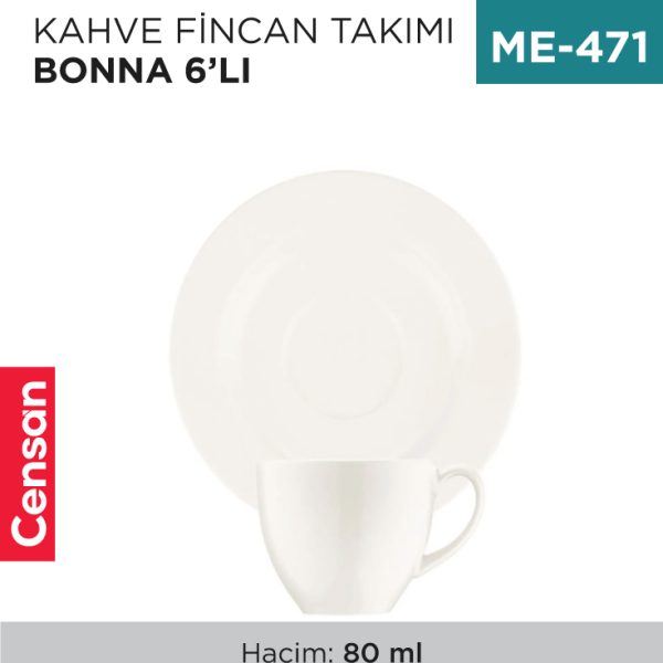 KAHVE FİNCANI TAKIM BONNA 6LI