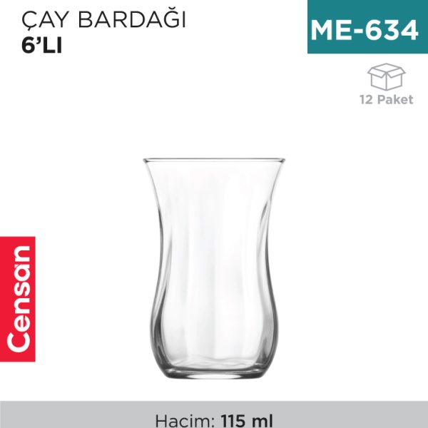 ÇAY BARDAĞI 6LI KLASİK 115 CC LAV (30020E)(30020OPT)