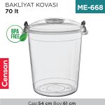 BAKLİYAT KOVASI 70 LT ŞEFFAF (E-583)