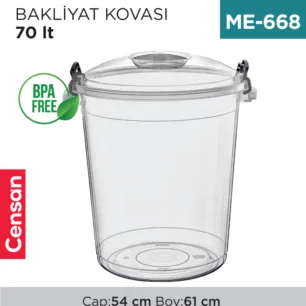 BAKLİYAT KOVASI 70 LT ŞEFFAF (E-583)