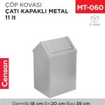 ÇATI KAPAKLI ÇÖP KOVASI METAL 11 LT (1305)(438)