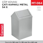 ÇATI KAPAKLI ÇÖP KOVASI METAL 54 LT (1307)(443)