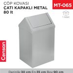 ÇATI KAPAKLI ÇÖP KOVASI METAL 80 LT (1308)(444)