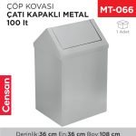 ÇATI KAPAKLI ÇÖP KOVASI METAL 100 LT (1311)